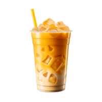 Iced Mango Milkshake Juice Drink. Perfect For Drink Catalog. ai generated png