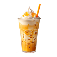 Iced Mango Milkshake Juice Drink. Perfect For Drink Catalog. ai generated png