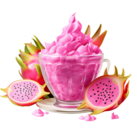 Dragon fruit pitahaya smoothie drink. perfect for drink catalog. ai generated png