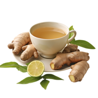 Ginger herbal drink. perfect for herbal drink catalog. ai generated png