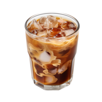 iced kaffe med grädde mjölk. perfekt för dryck katalog. ai genererad png