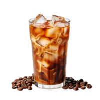 con hielo café con crema leche. Perfecto para bebida catalogar. ai generado png