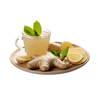 Ginger herbal drink. perfect for herbal drink catalog. ai generated png