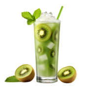 Iced Kiwi Smoothie Drink. Perfect For Drink Catalog. ai generated png