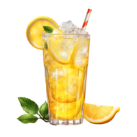 Iced Lemon Drink. Perfect For Drink Catalog. ai generated png