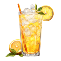 Iced Lemon Drink. Perfect For Drink Catalog. ai generated png