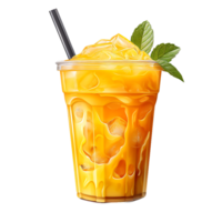 glacé mangue Milk-shake jus boire. parfait pour boisson catalogue. ai généré png