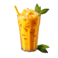 Iced Mango Milkshake Juice Drink. Perfect For Drink Catalog. ai generated png