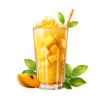 Iced Mango Milkshake Juice Drink. Perfect For Drink Catalog. ai generated png