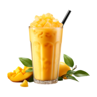 iced mango milkshake juice dryck. perfekt för dryck katalog. ai genererad png