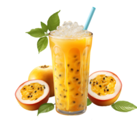 Closeup glass of passionfruit Drink. Perfect For Drink Catalog. ai generated png