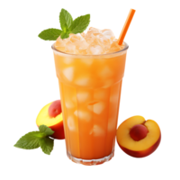 Iced Peach Drink. Perfect For Drink Catalog. ai generated png