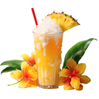 Glass of pineapple juice. Perfect For Drink Catalog.  ai generated png