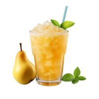 Pear juice with fresh fruit. Perfect For Drink Catalog. ai generated png