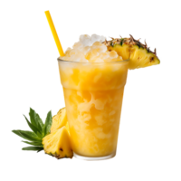 Glass of pineapple juice. Perfect For Drink Catalog.  ai generated png