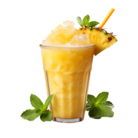 Glass of pineapple juice. Perfect For Drink Catalog.  ai generated png