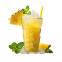 Glass of pineapple juice. Perfect For Drink Catalog.  ai generated png