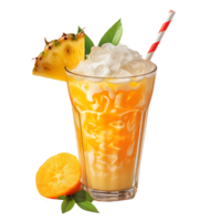 Glass of pineapple juice. Perfect For Drink Catalog.  ai generated png