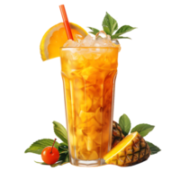 Glass of pineapple juice. Perfect For Drink Catalog.  ai generated png