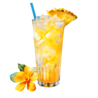 Glass of pineapple juice. Perfect For Drink Catalog.  ai generated png