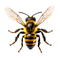 pequeño abeja en transparente antecedentes. ai generado png