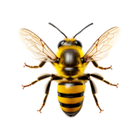 pequeño abeja en transparente antecedentes. ai generado png