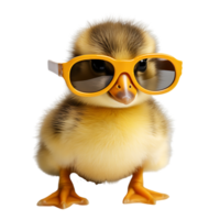 Cute Duckling wear glasses On transparent background. ai generated png