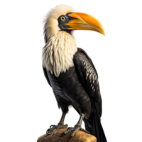 great hornbill bird on transparent background. ai generated png