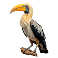 great hornbill bird on transparent background. ai generated png