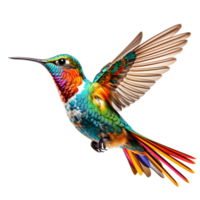 Beautiful hummingbird on transparent background. ai generated png