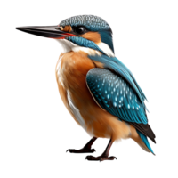 Beautiful kingfisher bird on transparent background. ai generated png