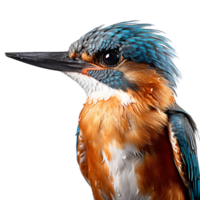 Beautiful kingfisher bird on transparent background. ai generated png