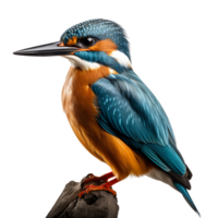 Beautiful kingfisher bird on transparent background. ai generated png