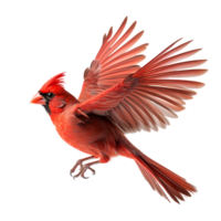 Beautiful northern cardinal bird on transparent background. ai generated png