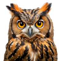 magnifique hibou oiseau sur transparent Contexte. ai généré png