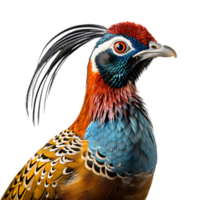 Beautiful pheasant bird on transparent background. ai generated png