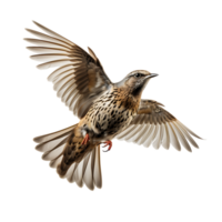 Beautiful skylark bird on transparent background. ai generated png