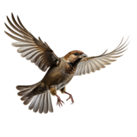 Beautiful sparrow bird on transparent background. ai generated png