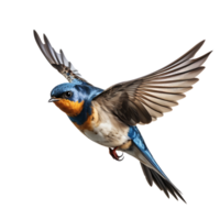 Beautiful swallow bird on transparent background. ai generated png