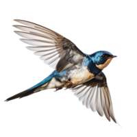 Beautiful swallow bird on transparent background. ai generated png