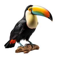 Beautiful toucan bird on transparent background. ai generated png