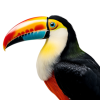 Beautiful toucan bird on transparent background. ai generated png