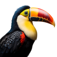 lindo tucano pássaro em transparente fundo. ai gerado png