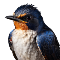 Beautiful swallow bird on transparent background. ai generated png