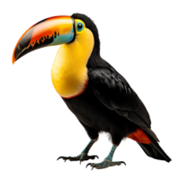 Beautiful toucan bird on transparent background. ai generated png