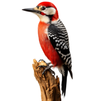 Beautiful Woodpecker bird on transparent background. ai generated png