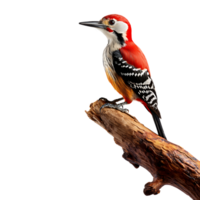 Beautiful Woodpecker bird on transparent background. ai generated png