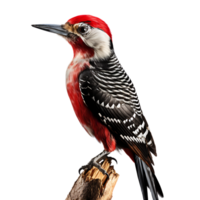 Beautiful Woodpecker bird on transparent background. ai generated png