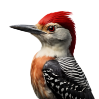 Beautiful Woodpecker bird on transparent background. ai generated png