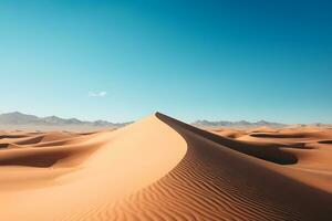 Peaceful sand dune Dessert as Panoramic landscape. AI Generated. photo